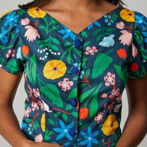 Katrin Leblond Button-up Short Sleeve Blouse
